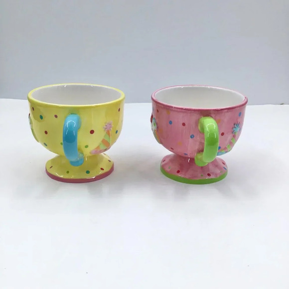 2 Fun Cupcake Collection by Joy Pedestal Mugs Pastel Cups Birthday Party Gifts - Picture 4 of 11